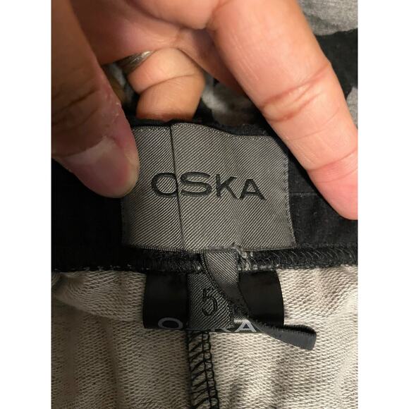 OSKA Womens Pants Size 5 US XXL Floral Pull On Wide Leg Baggy Cropped Lagenlook - Picture 3 of 8